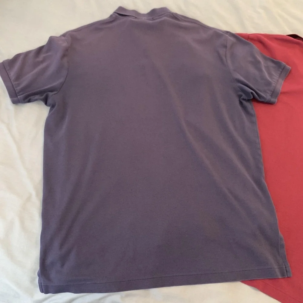 Polo Ralph Lauren Polo Shirt Mens Large Lot‎ Of 2 Purple Red Pony Casual Cotton